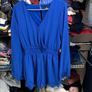 Lulu's Royal Blue Long Sleeve Romper